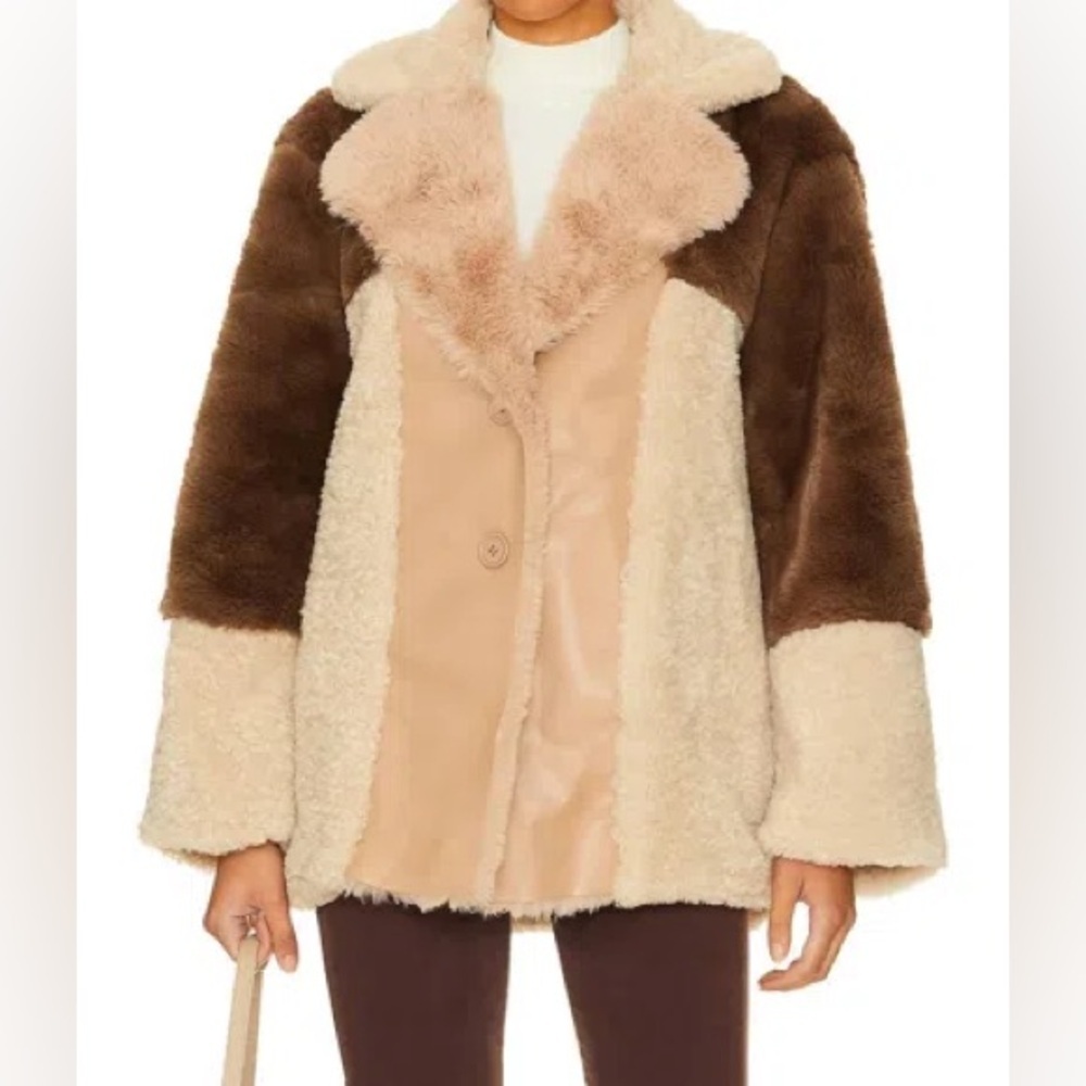 Steve Madden Willow Multi Faux Fur Coat‎ women’s Size Small - Picture 6 of 6